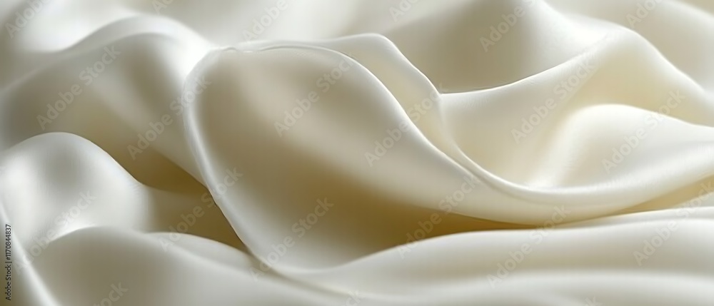 Obraz premium Soft, creamy white silk fabric draped elegantly.