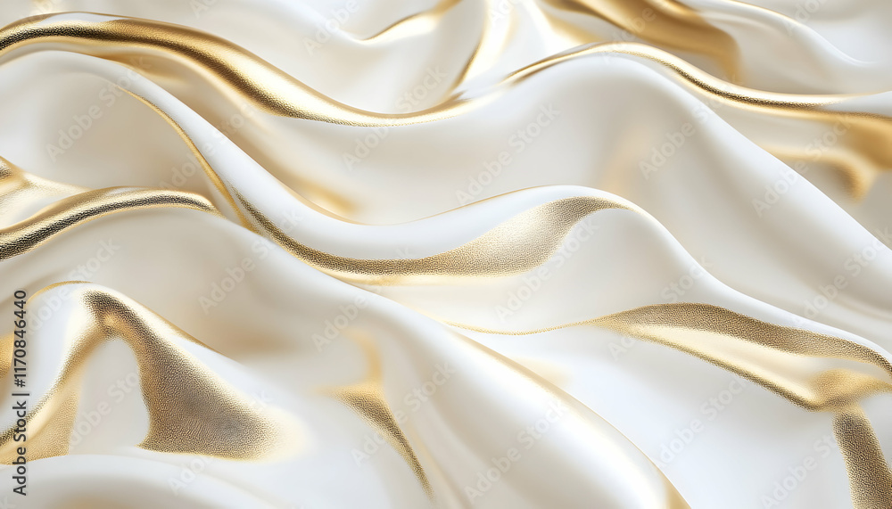 Obraz premium Elegant Gold and White Abstract 3D Background