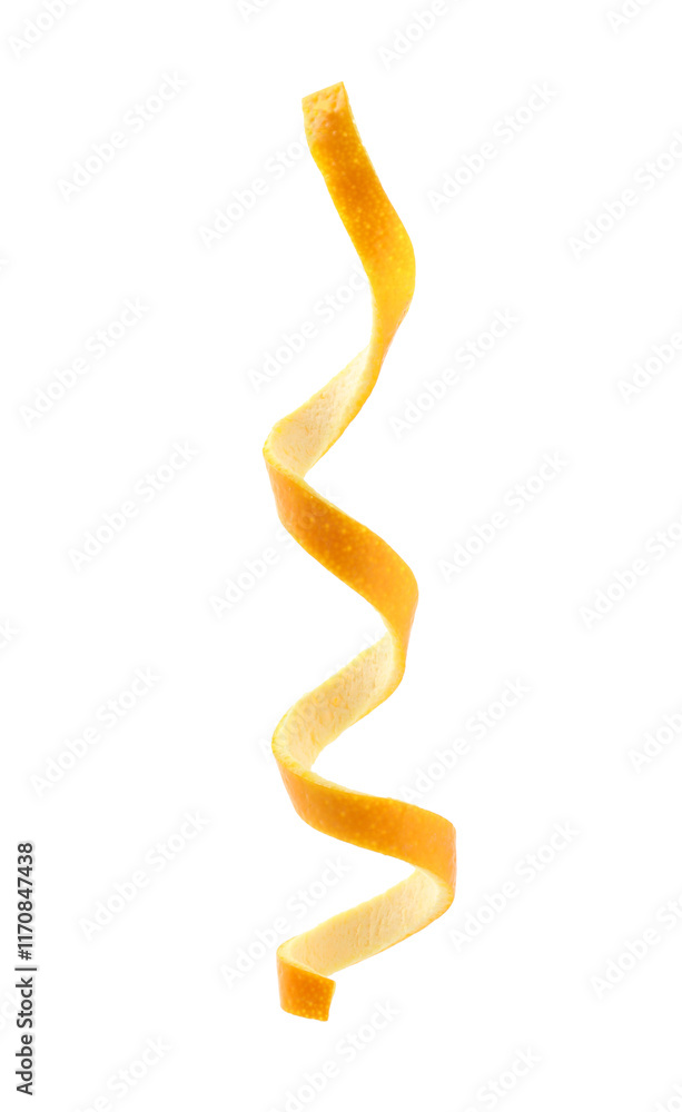 Twirl of orange peel isolated on white Twirl of orange peel isolated on white
