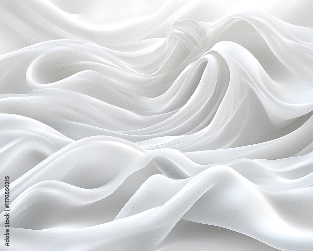 Obraz premium Abstract white fabric waves. (2)