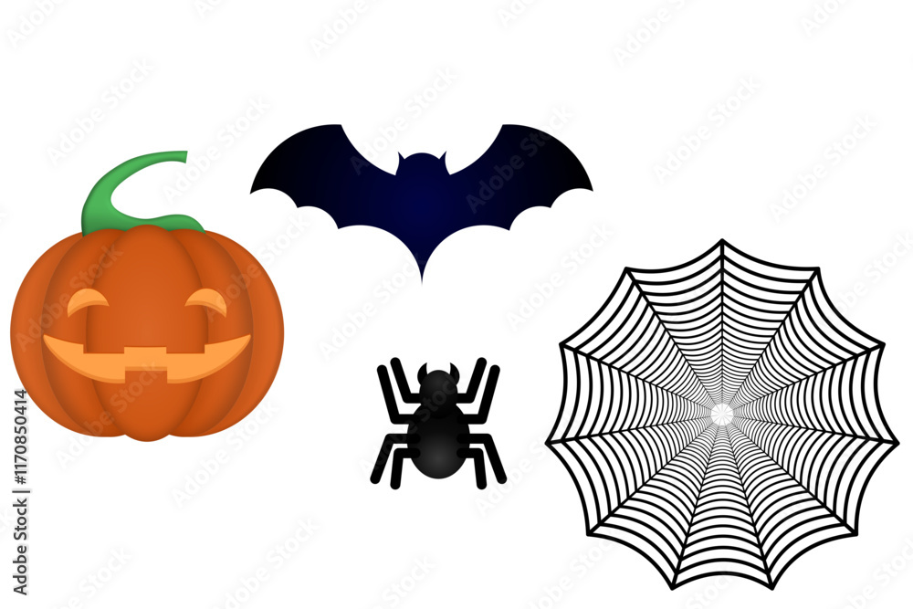 Fototapeta premium A set of halloween symbols