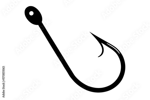 Fishing hook vector silhouette