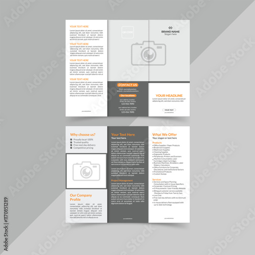 Tri fold business brochure design, modern and professional tri fold brochure layout.