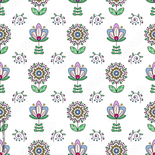 A pattern with fabulous flowers, scandi-style plants, endless texture