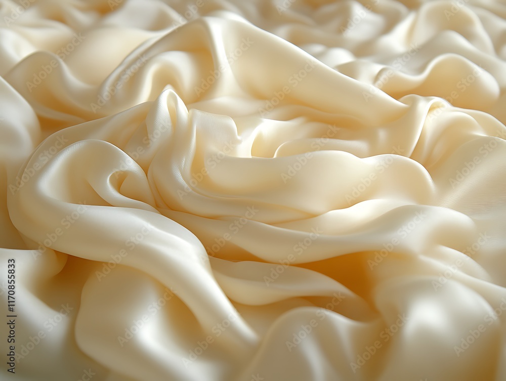 Obraz premium Creamy beige silk fabric texture.