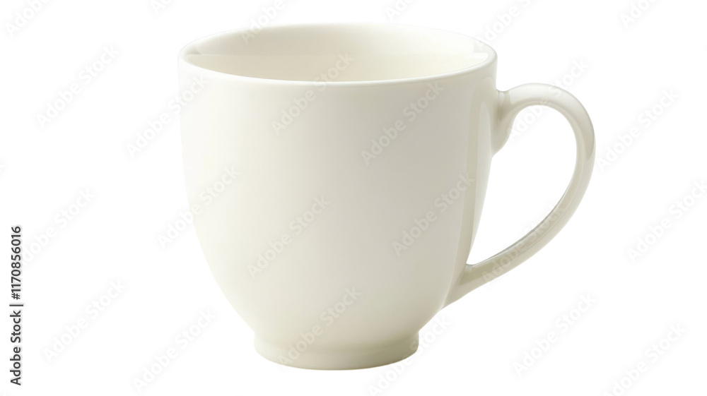 Elegant White Porcelain Mug Displayed on a Soft Ivory Background Perfect for Coffee Lovers and Kitchen Decor Inspiration. Elegant White Porcelain Mug Displayed on a Soft Ivory Background Perfect for Coffee Lovers and Kitchen Decor Inspiration.