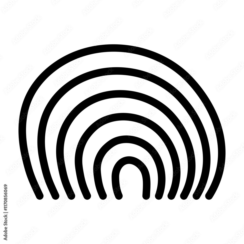 Rainbow icon vector. Bow illustration sign. Iris symbol or logo.