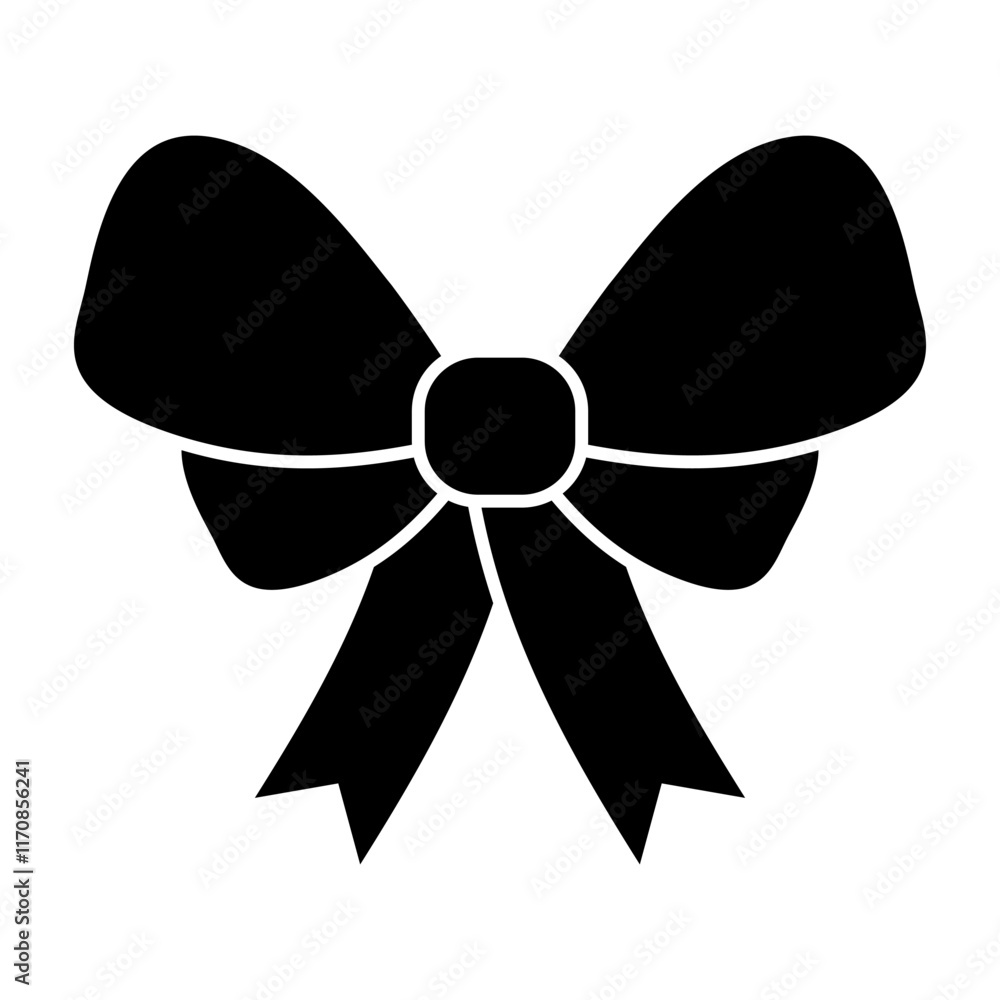 Ribbon bow icon vector. Bow illustration sign. Hair bow symbol. Ribbon logo.