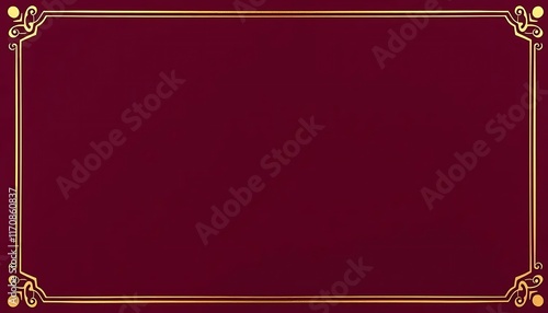 Elegant Maroon Background with Gold Ornate Frame photo