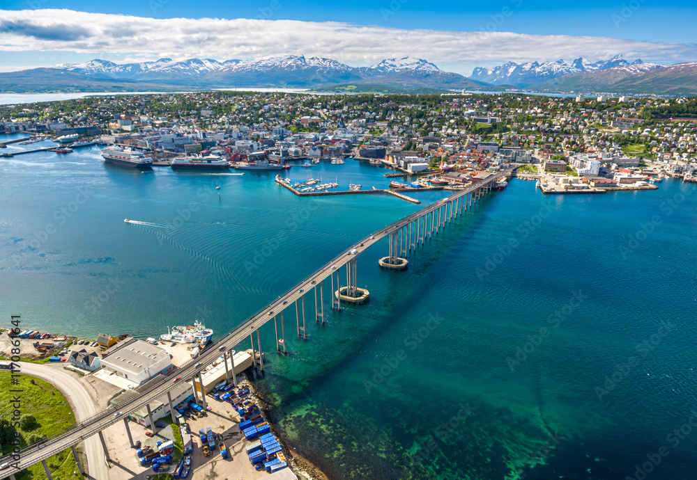 Fototapeta premium Bridge of city Tromso, Norway
