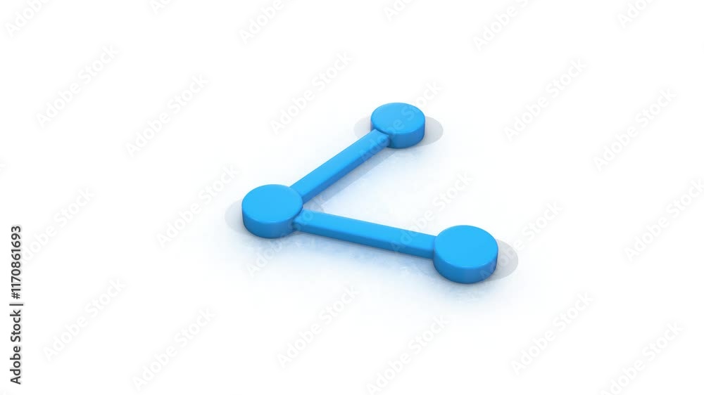 3D Share Icon on a Light Reflective Floor. Share Icon 3D Animation. 4K 3D Share Icon on a Light Reflective Floor. Share Icon 3D Animation. 4K