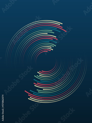 Ring equalizer of sound waves. Vector illustration. Sketch for creativity.