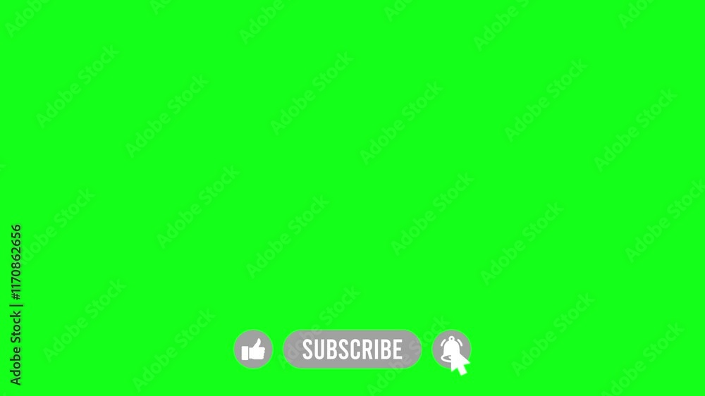 Subscribe button with chroma key green screen.