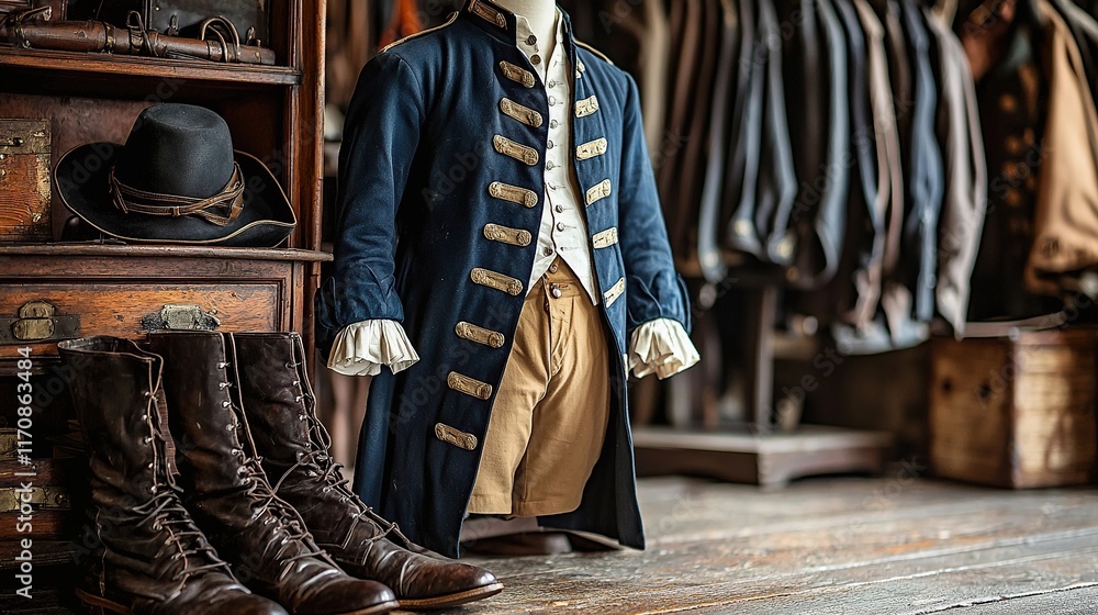 Obraz premium traditional american revolutionary soldier’s attire 