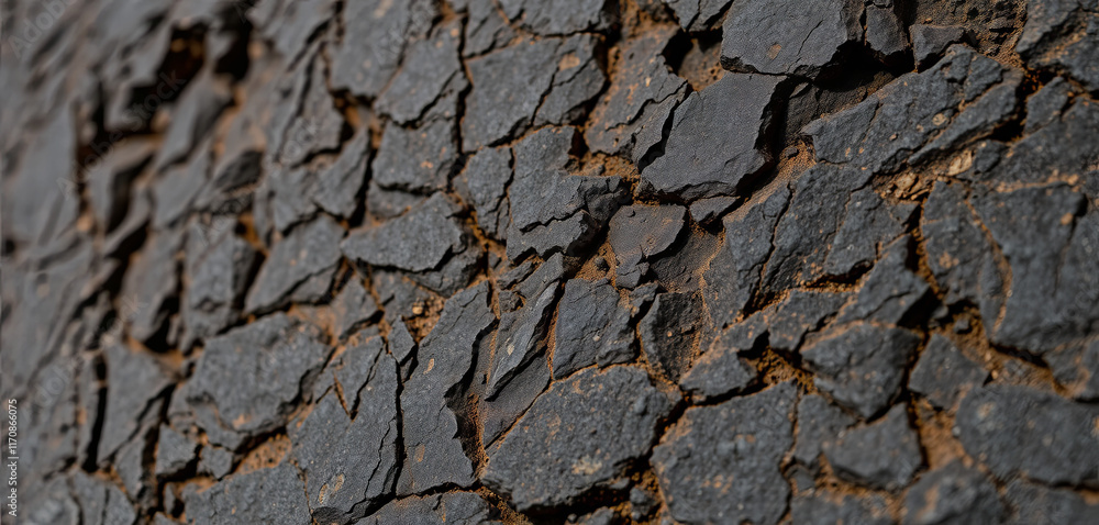 The ground shows extensive cracking typical of drought conditions, with deep fissures highlighting the severe dryness in this barren landscape. Natural textures and patterns are evident The ground shows extensive cracking typical of drought conditions, with deep fissures highlighting the severe dryness in this barren landscape. Natural textures and patterns are evident
