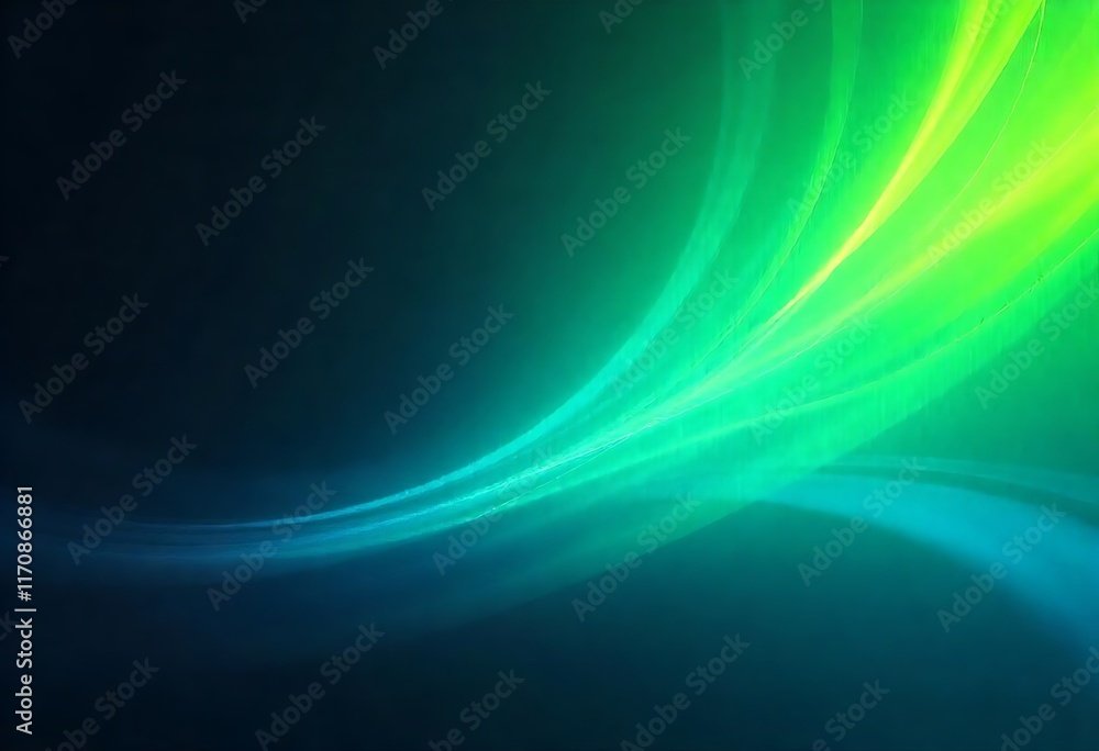 Fototapeta premium Abstract Green and Blue Wave: Flowing Light Background