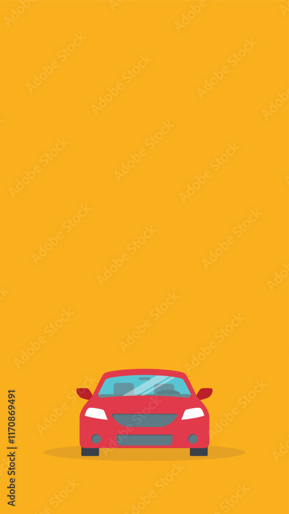 Vector flat illustration of a red car Vector flat illustration of a red car