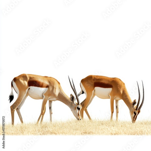 Grazing antelopes in open grassland wildlife photography natural habitat serene environment close-up view photo