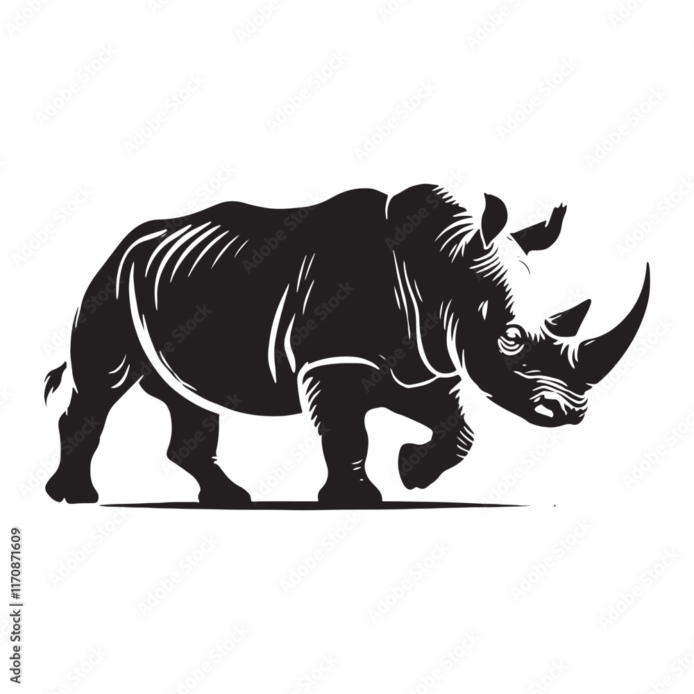 Stylish rhino silhouette for versatile media applications - Rhino illustration - minimallest rhino vector
Stylish rhino silhouette for versatile media applications - Rhino illustration - minimallest rhino vector
