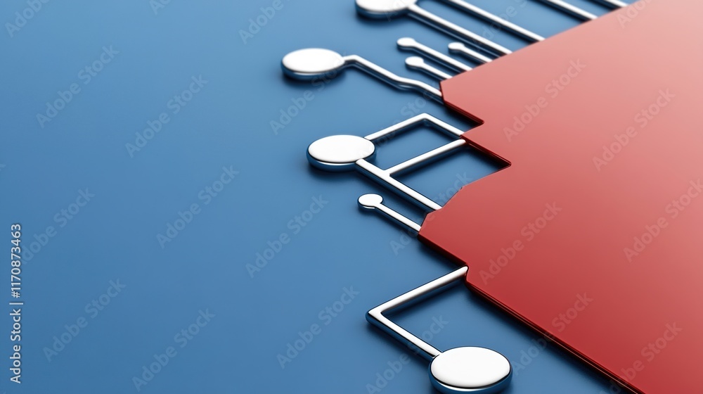 Modern Technology Concept with Circuit Pattern and Red File Design Modern Technology Concept with Circuit Pattern and Red File Design
