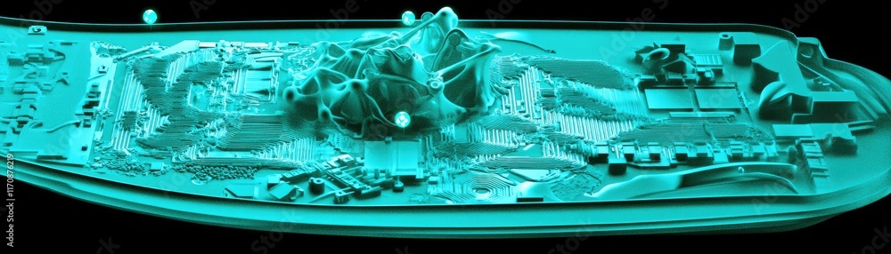 A 3D model of a ship, showcasing intricate details and structures. A 3D model of a ship, showcasing intricate details and structures.