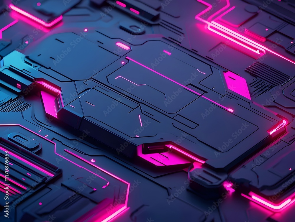 Vibrant Sci-Fi Cinematic Digital with Neon Highlights and Futuristic Shapes Vibrant Sci-Fi Cinematic Digital with Neon Highlights and Futuristic Shapes