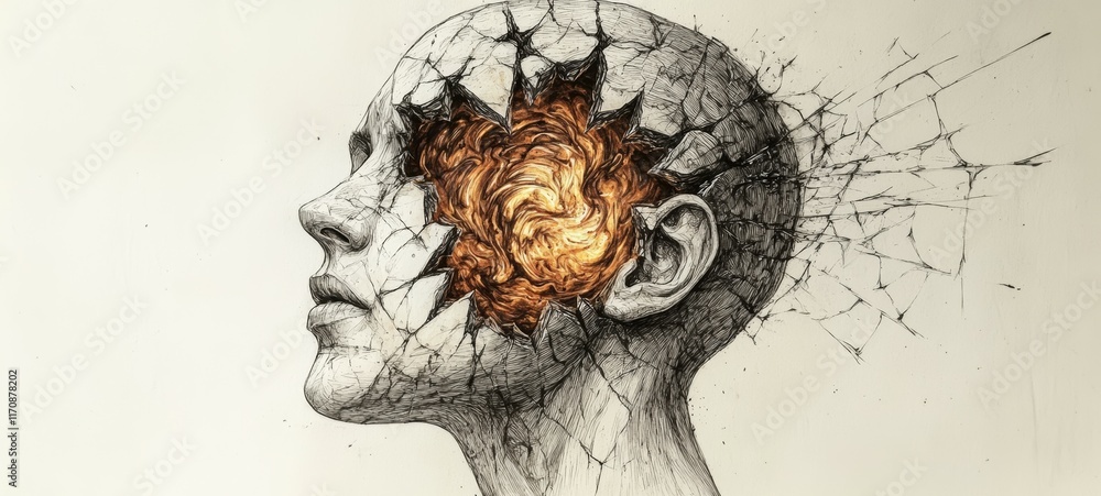 Fototapeta premium The Shattered Mind, Psychotic Disorders