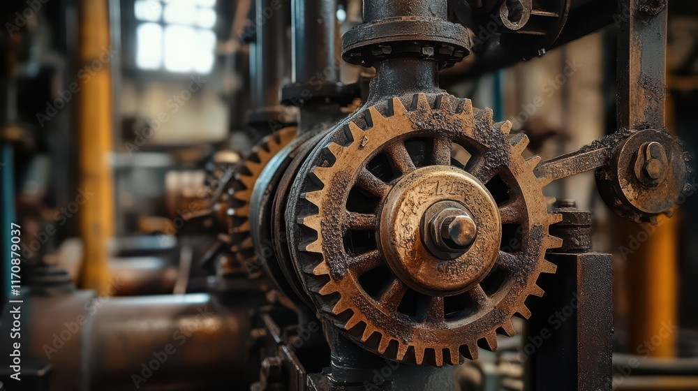 A powerful industrial motor with rotating cogs and pistons, demonstrating the raw energy and innovation behind modern machinery. A powerful industrial motor with rotating cogs and pistons, demonstrating the raw energy and innovation behind modern machinery.