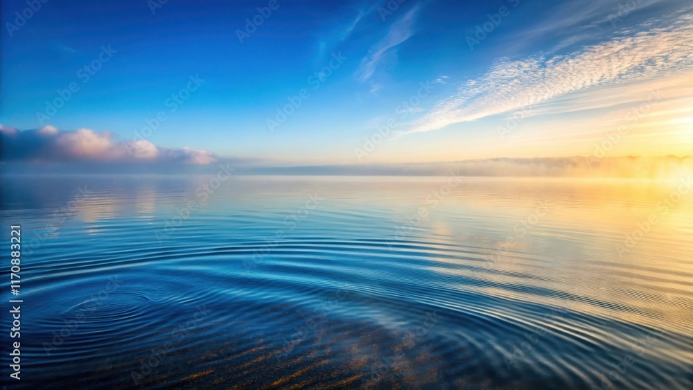 Obraz premium A tranquil scene of sea water with morning fog and ripples on the surface , peaceful, morning, peaceful, morning, calm