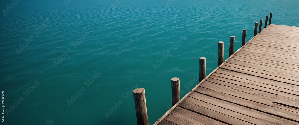 A picturesque dock by the tranquil lake A picturesque dock by the tranquil lake