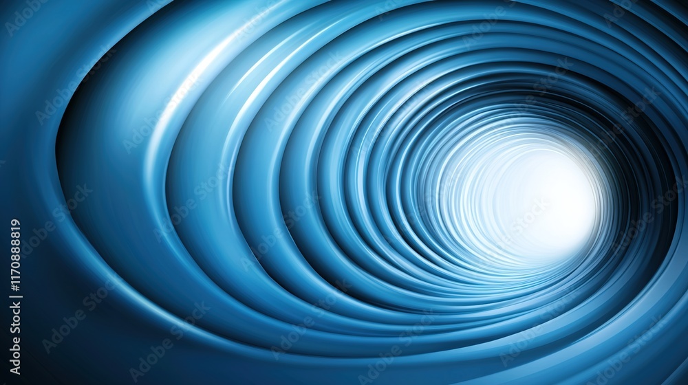 Obraz premium Abstract Blue Spiral Tunnel Design with Soft Light Effect