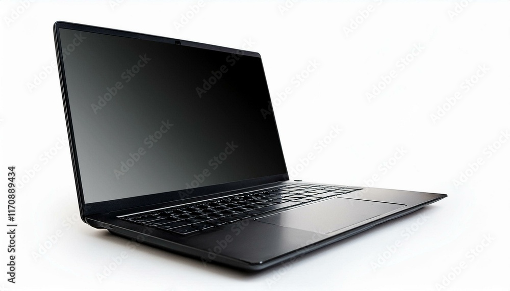 Sleek Black Laptop: Minimalist Product Shot Sleek Black Laptop: Minimalist Product Shot