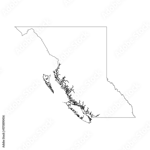 British Columbia blank outline map
