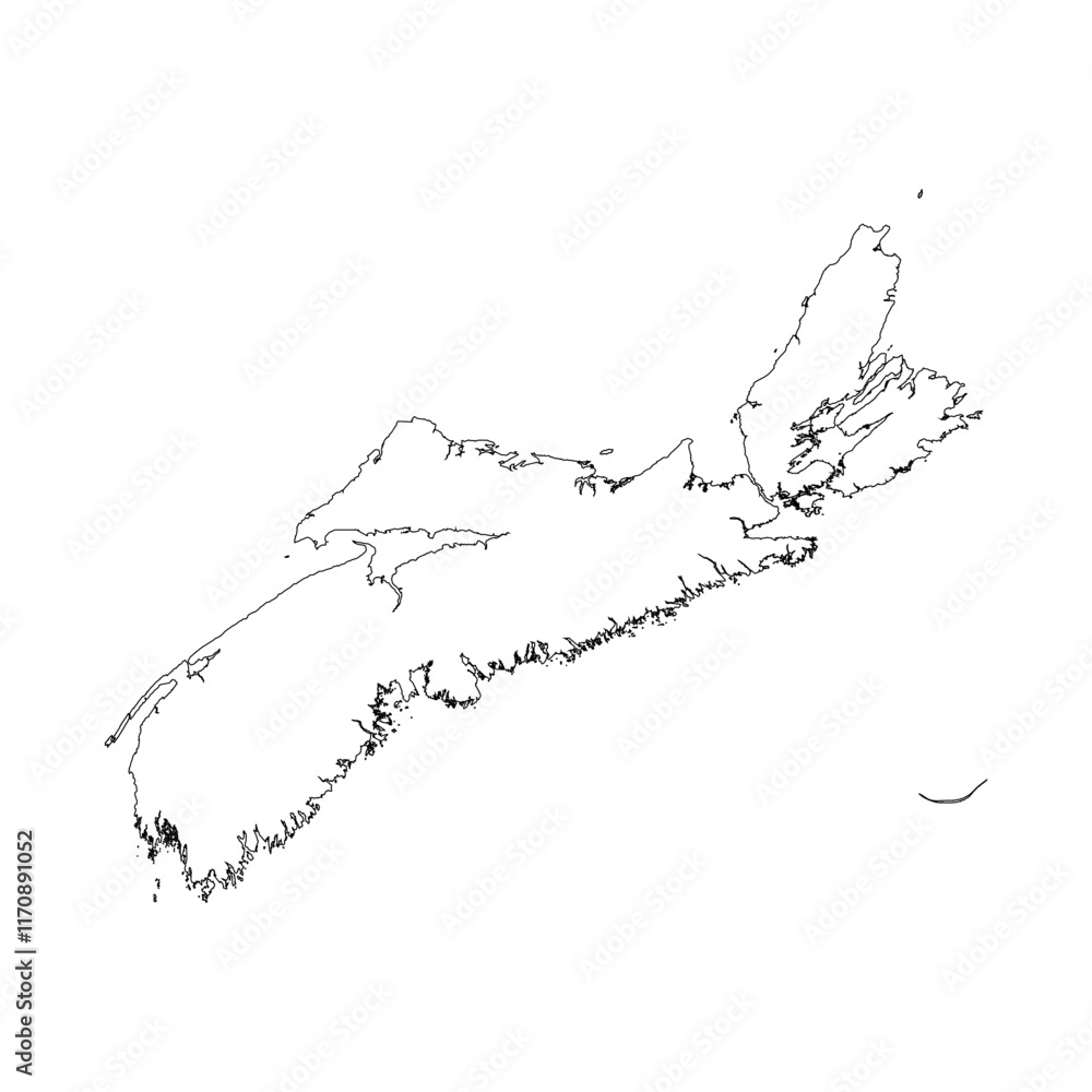 Fototapeta premium Nova Scotia blank outline map