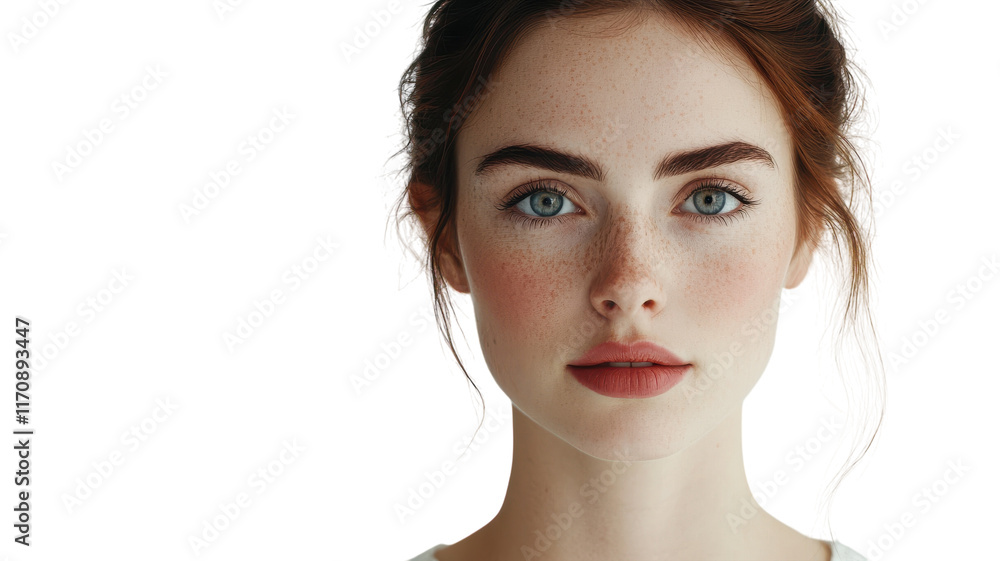 Obraz premium Captivating Image of a Young Woman with an Intrigued Expression Ideal for Creative and Marketing Projects.