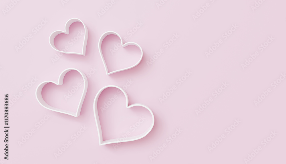 Pink Background with White Heart Shapes Romantic Love Valentine s Day Pink Background with White Heart Shapes Romantic Love Valentine s Day