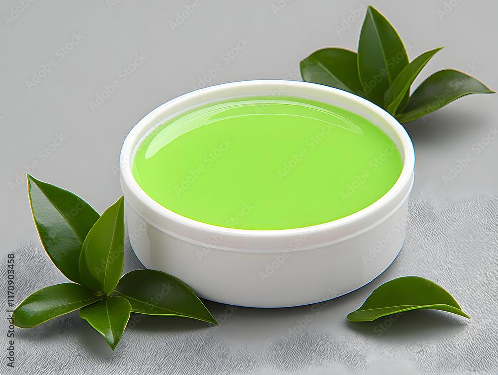 Green Gel in Bowl 3D Illustration Green Gel in Bowl 3D Illustration