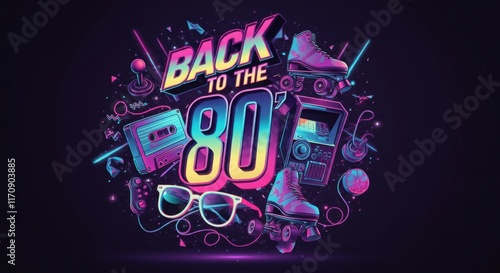 Back to 80s, Retro design celebrating the vibrant culture of the 1980s