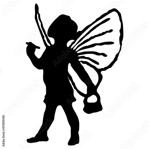Fairy Angel Cherub valentine cupid silhouette