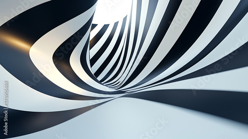 Wallpaper Mural A spiral of black and white stripes Torontodigital.ca