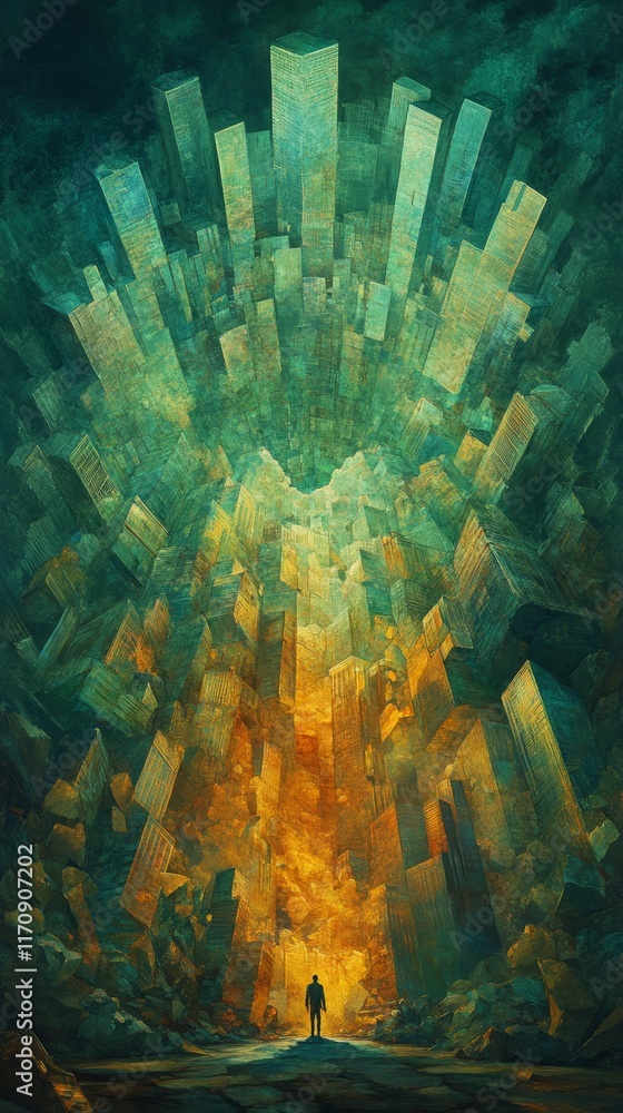 Fototapeta premium The Collapsing City, Psychotic Disorders