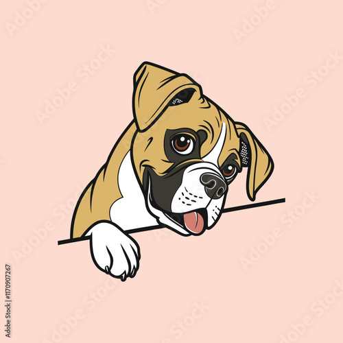 A Boxer dog vector is a simplified, stylized illustration showcasing the breed's muscular build, expressive face, and short coat, often in bold lines and minimal colors like brown, white, and black
