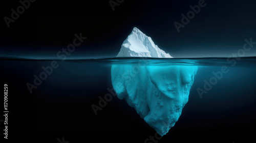 depiction of a surreal iceberg