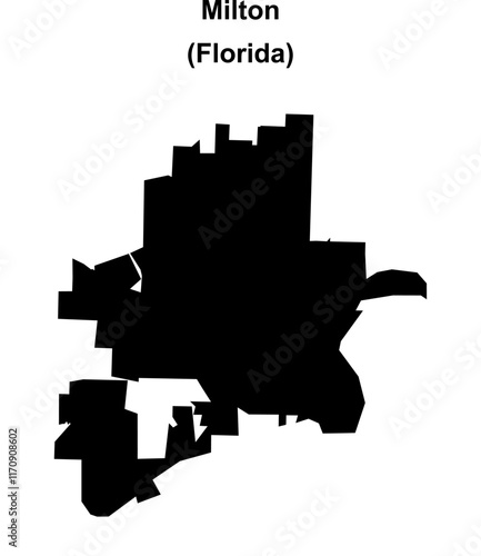 Milton (Florida) blank outline map