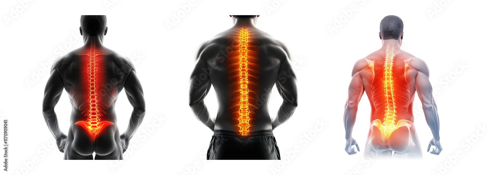 Human Spine Anatomy Back View Illustration Human Spine Anatomy Back View Illustration