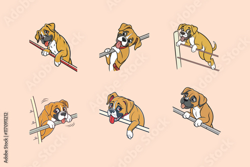 A Boxer dog vector is a simplified, stylized illustration showcasing the breed's muscular build, expressive face, and short coat, often in bold lines and minimal colors like brown, white, and black
