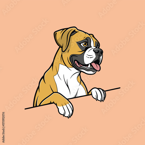 A Boxer dog vector is a simplified, stylized illustration showcasing the breed's muscular build, expressive face, and short coat, often in bold lines and minimal colors like brown, white, and black
