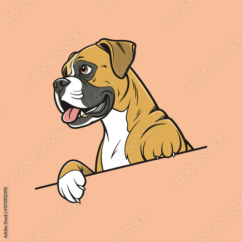 A Boxer dog vector is a simplified, stylized illustration showcasing the breed's muscular build, expressive face, and short coat, often in bold lines and minimal colors like brown, white, and black