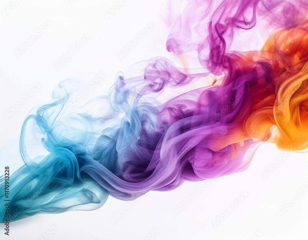 Fototapeta premium colored smoke isolated on white background