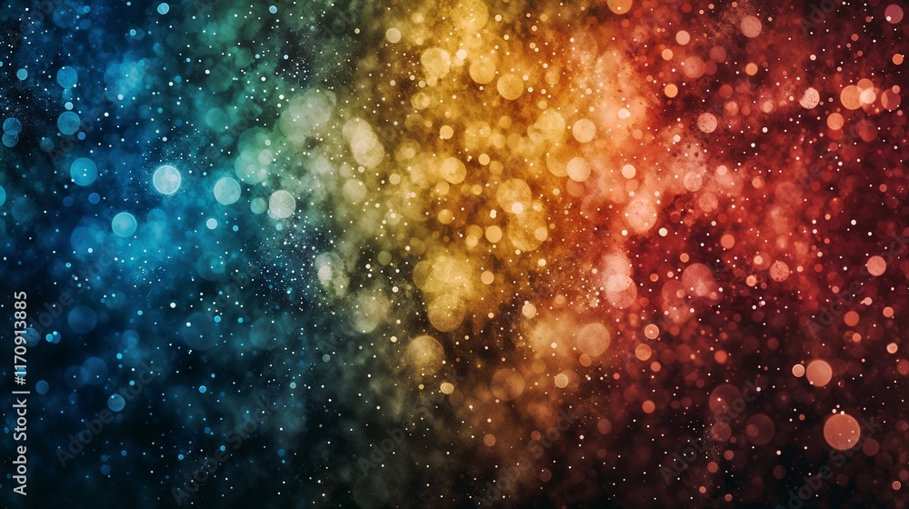 Fototapeta premium Bright and colorful abstract background with gradient and bokeh effects in vivid hues